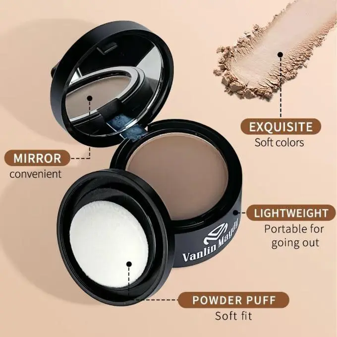 Hairline Powder Root Touch-Up – Instantly Covers Thinning Areas and Conceals Hair Loss, Creates a Natural, Fuller Hairline in Seconds