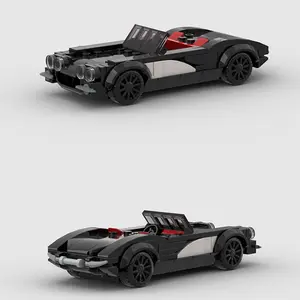 164pcs Black Brick Convertible Sports Car Building Block Sets Model with Red Interior & Four Round Headlights – Buildable Supercar Kit, Perfect Christmas, Thanksgiving, Anniversary Gift for Kids & Car Lovers, Display & Collectible Toy