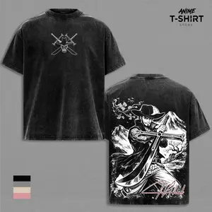 Dracule Mihawk - OP Anime Graphic Tee Vintage Washed Shirt Unisex Streetwear Manga Shirt Strongest Swordsman Mihawk Design One Piece T Shirt Gift for Anime Fans