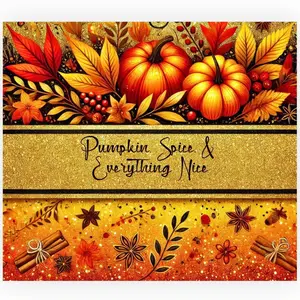 Pumpkin Spice & Everything Nice 20oz Tumbler with Autumn Leaves and Cinnamon Design