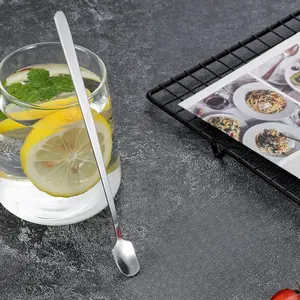 4-Pack Gold Long Handle Stainless Steel Spoons, Coffee & Tea Stirring Spoons, Ice Tea & Espresso Spoons, Tableware