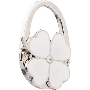 Clover Design Foldable Handbag Hanger White Pursehook Folding Purse Stylish Table Hook Holder