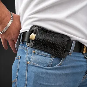Handmade Leather Horizontal Sheath – Engraved Folding Tool Holder | Belt Carry EDC Case (5 Inch)