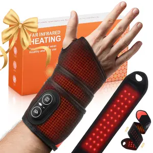 Cordless Wrist Heating Pad, Electric Wrist Massager with 3 Heat & Vibration Levels, Heated Hand Wrist Wrap, 3000mAh Rechargeable for Left Right Hand, Gifts for Women Men