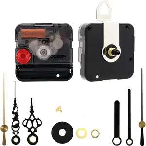 12888 Sweep Silent Clock Movement Mechanism with 2 Sets Small Hands 13.5mm (17/32 inch) Shaft Length 5.5mm (7/32 inch) Thread Length