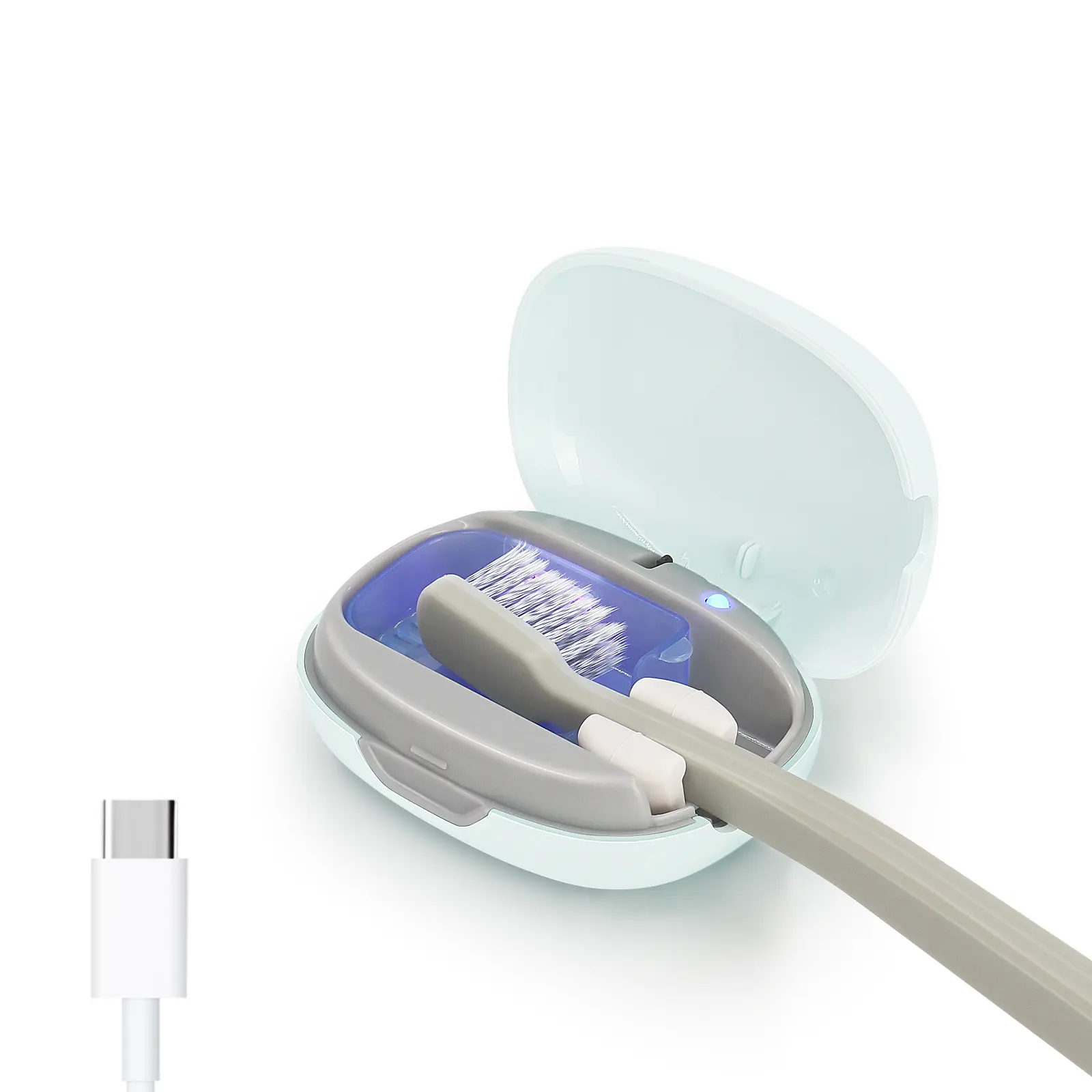 Portable Toothbrush Sanitizer Holder, Rechargeable Travel Toothbrush Case for Electric & Manual Toothbrushes, Compact Toothbrush Cover for Home & Travel