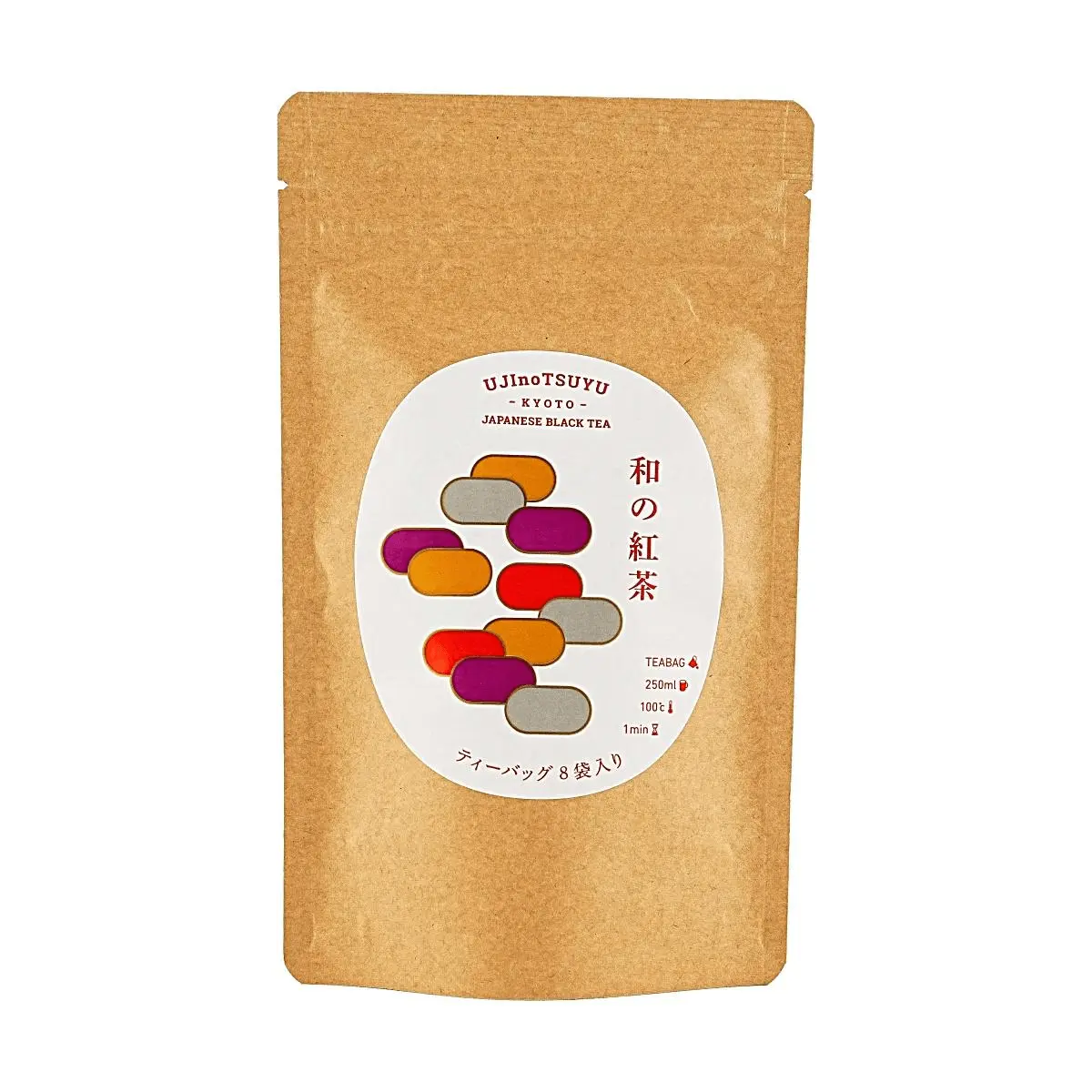 UJINOTSUYU Japanese Black Tea Bags - 8 Sachets, 24g | Pure Ingredients, No Additives | Hot Brew & Cold Brew