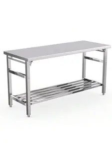 【Christmas Gift】24 X 60 Inches Stainless Steel Work Table For Prep & Work, Folding NSF Heavy Duty Commercial Food Prep Worktable With Adjustable Undershelf For Kitchen Prep Work