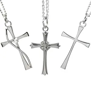 Sterling Silver Cross Necklaces - 3 Designs to Choose From - Made in the USA