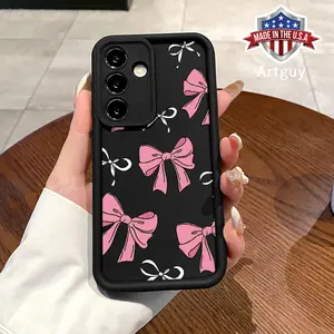 Phone case for Samsung S24 ultra plus S25 S23 S22 Ultra Pluss Pink Bow  Advanced fashion gift Anti-Scratch Shockproof TPU Bumper Drop-proof Cover