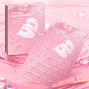 Water Glow Collagen Facial Mask，Advanced Collagen Mask Rich Hydrating Soothing Texture Fortify Skin & Renewed Radiance For Dry, Tight Skin & Daily Moisture Care
