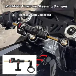 For zontes 703RR Modified Steering Damper Titanium Rod CNC Aluminum Alloy Steering Stabilizer Anti-Wobble Device Handlebar Stabilizer