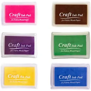 6 count Craft Ink Pad, Washable Ink Pads Multicolor Ink Pads for Rubber , Paper, Scrapbooking,  Fabric, 6  Pure Colors