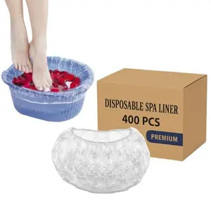 TP Plastic 400 PCS Clear Waterproof Disposable Pedicure Foot Spa Liners | Hygienic & Leak-Proof for Salon & Home Use