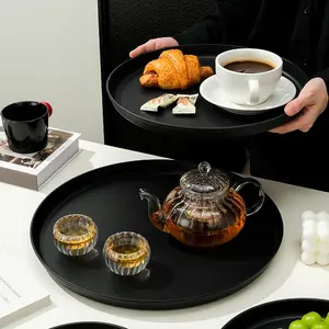 Multifunctional Round Plastic Tray, Home Service, Kitchen and Restaurant Use, Breakfast Tray, Fruit Tray, Serving Tray, Plastic Serving Platters
