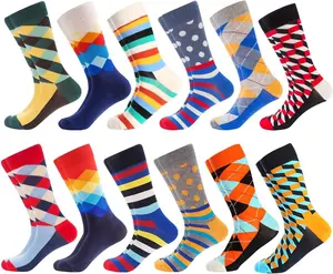 BONANGEL Mens Dress Socks Fun Funny Colorful Crazy Crew Dress Socks for Men 8-12 BONANGEL