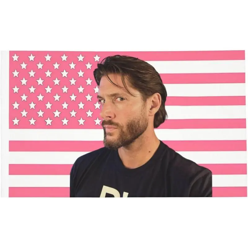 Supernatural Themed Pink Jensen Ackles Dean Winchester American Flag Tapestry - 30*40in & 40x60in Synthetic Polyester Full Print Durable Wall Decor, Living Room-Bedroom Hanging Gift for Fans