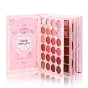 Pink Fairy Tale Makeup Book Multifunctional Eyeshadow and Blush Palette Girlish Makeup Set Gift-Appropriate Box