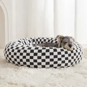 Donut Anti-anxiety Dog Bed for Small Dogs, Round Cat Beds for Indoor Cats, Calming Pet Bed for Puppy and Kitty with Non-Slip Bottom, Cute Fancy Dog Bed Machine Washable Puppy Bed