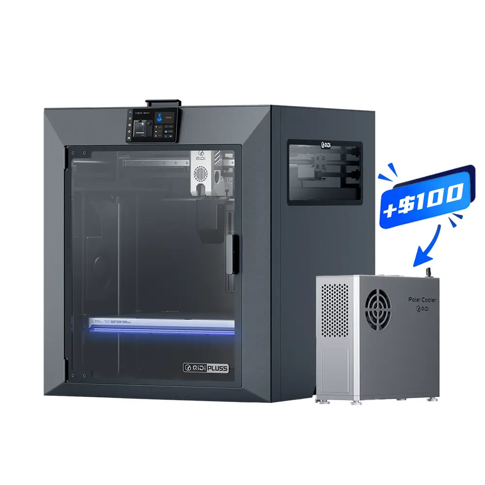 QIDI Plus5 New FDM 3D Printer, 320×320×300mm Large Build Volume, 65℃ Heated Chamber, 370℃ High-Temperature Hot End, 600mm/s High Speed, AI Camera & Auto Leveling, 1-Tap Printing, High-Precision 3D Printer for Professional Makers