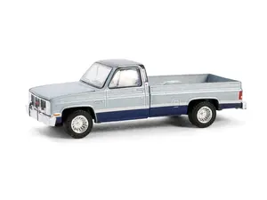 1985 GMC Sierra Classic K2500 – Silver & Midnight Blue (Down on the Farm Series 9) Diecast 1:64 Scale Model - Greenlight 48090D
