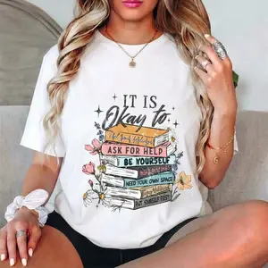 “It Is Okay To” quote printed in USA unisex tee! Versatile with women’s strappy denim skirt set. Match shaggy shirt & summer tops with capris! Tops, summer clothes, women’s clothes, women’s t shirts, t shirts for women & t shirts women love!