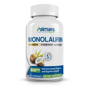 Monolaurin 600mg – Original Coconut-Based Formula for Immune and Digestive Health, 100 Capsules | Palmara Health