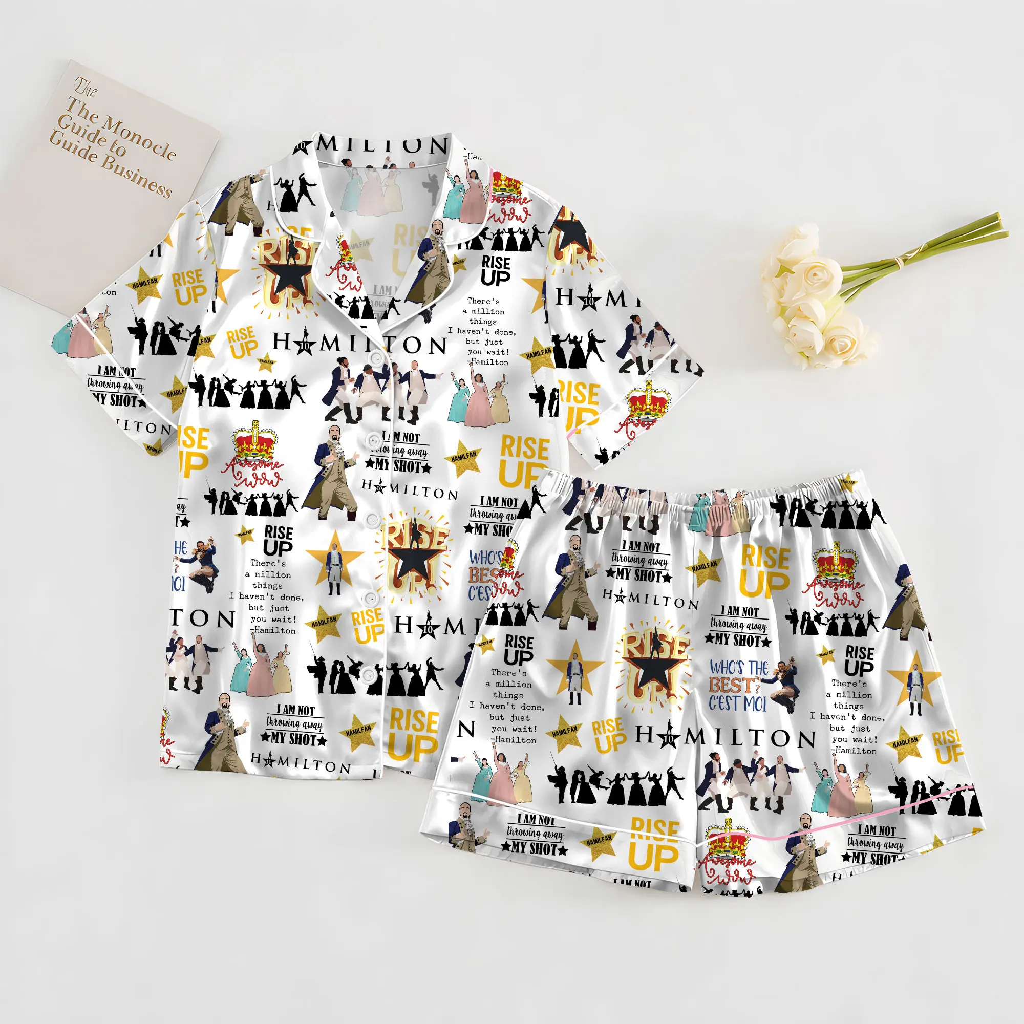 Hamilton Musical Pajamas Set, Broadway Theater Women Pajamas, Musical Sleepwear, Alexander Hamilton Pjs, Gift For Fans