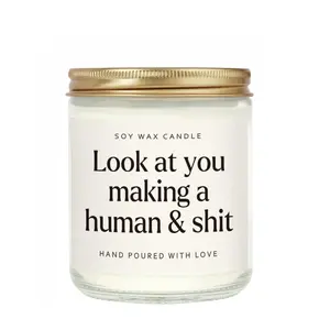 Funny New Mom Gifts, Handmade Hand Poured Scented Soothing Aroma Lavender Candle for New Mom for After Birth, Postpartum Gift for Moms, Thoughtful Gift, First Time Moms Dads Gifts, Soy Wax Candle, Handcrafted Candle, Scented Candles, Non Toxic Candles
