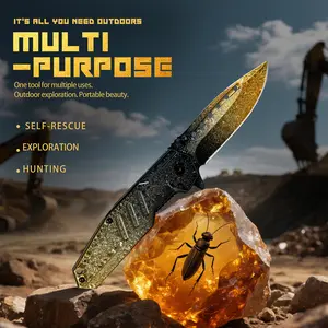 Kitchen cutting knife EDC pocket folding knife blade is sharp, wear-resistant, and easy to cut. It is suitable for family use, camping, and is also an excellent gift for men