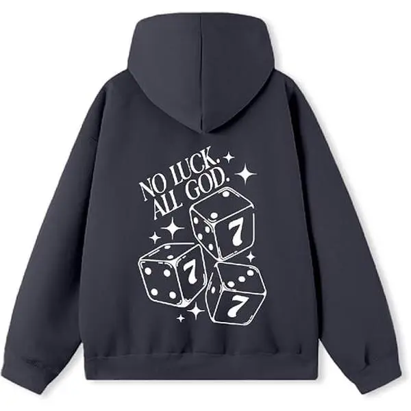 No Luck All God Christian Fleece Hoodie
