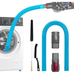 Dryer Lint Vacuum Attachment Kit for Dyson V15 V12 V11 V10 V8 V7 Gen5 V6 DC58 DC59 Dryer Vent Cleaner Kit, Including Dryer Lint Brush and Hard Bristle Crevice Cleaning Brush.