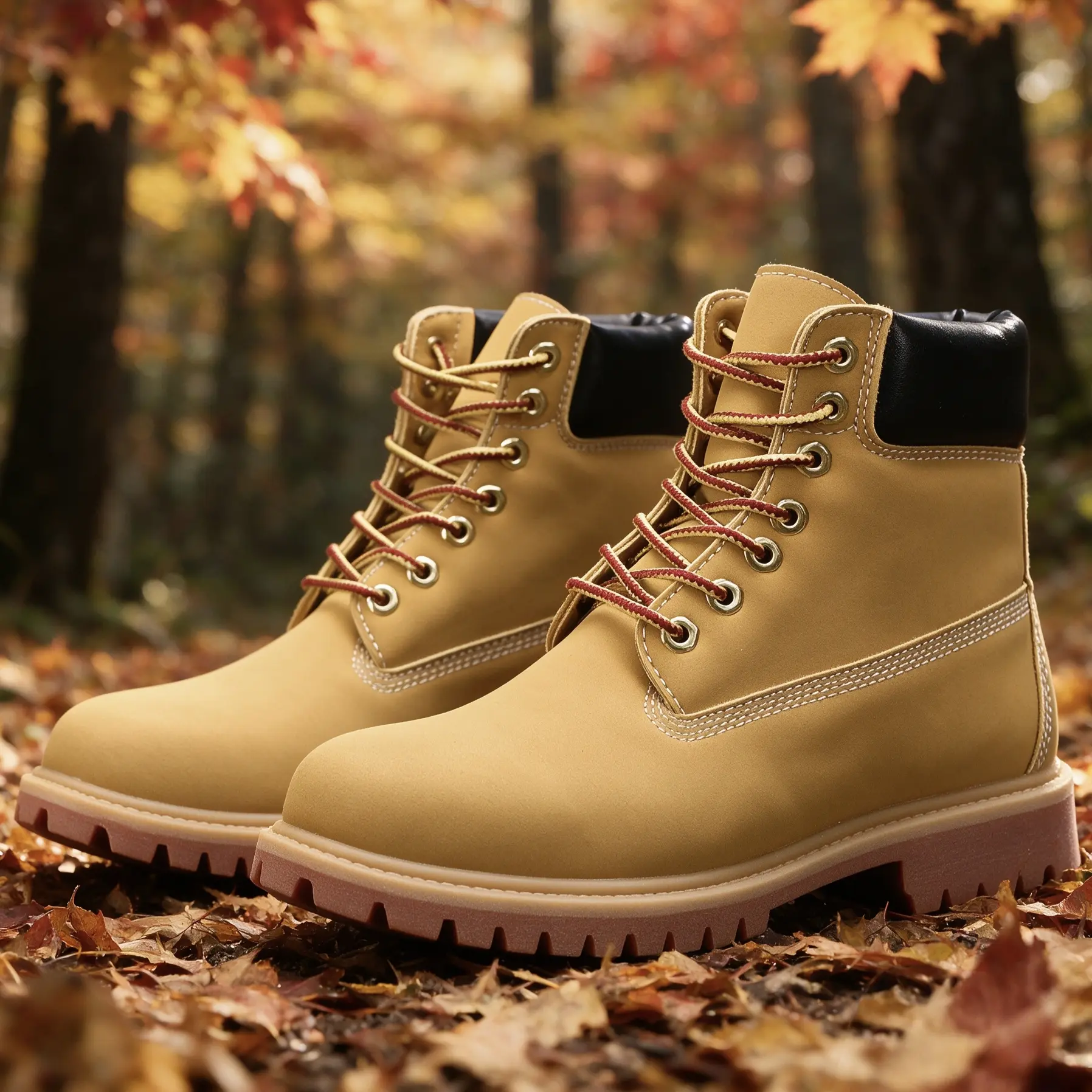 Multi-scene Mid Cut Outdoor Shoes Customizable Lace Setup Tough Anti-skid Base Ideal For Forest Walk Camping Trip Casual Matching