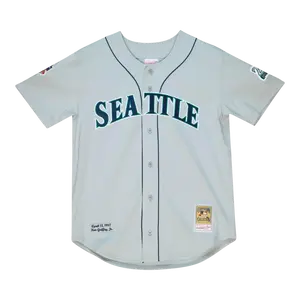 Mitchell & Ness Authentic Seattle Mariners 1997 Ken Griffey Jr. Men Baseball Jersey Grey