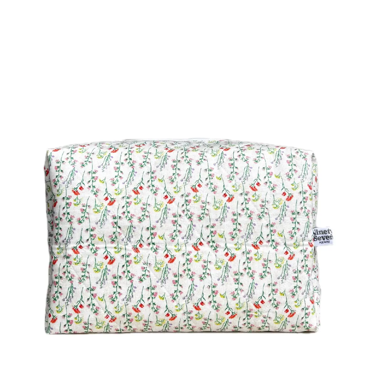 Wildflower Quilted Makeup, Floral Makeup Bag, Floral Quited Bag, Cotton Cosmetic Bag, Quilted Skincare Bag, Gifts For Her