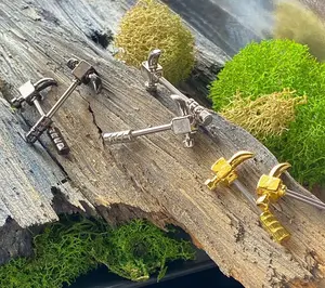 PAIR Claw Hammer Shape Nipple Shields Rings Steel Barbells Piercing Body Jewelry