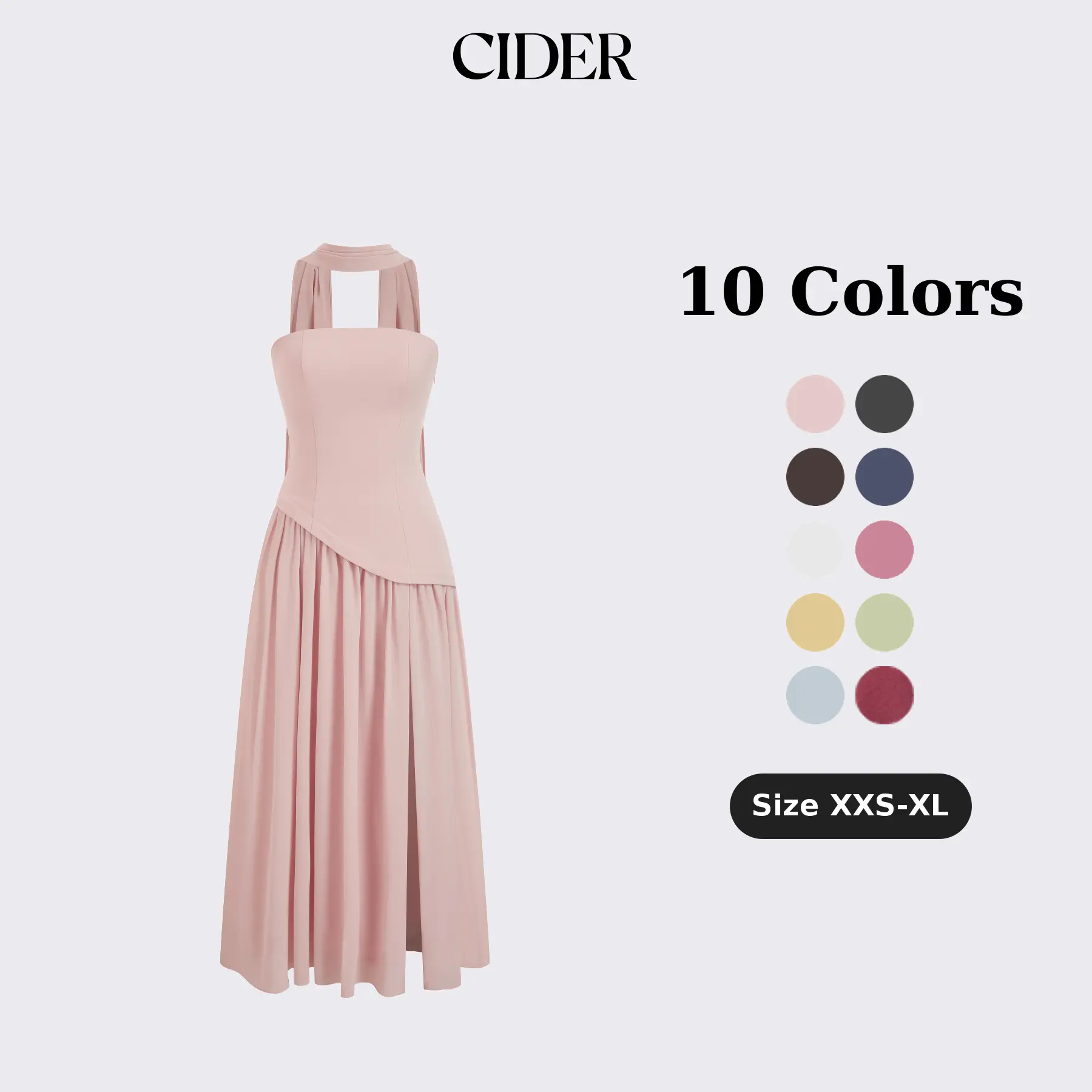 Cider Bandeau Lacy Maxi Dress for Women, Sleeveless Fashion Apparel Clothes with Lace-Up Detail and Matching Scarf, Dresses, Lace‑Up Fit,clothes for back to school,first day of school outfits
