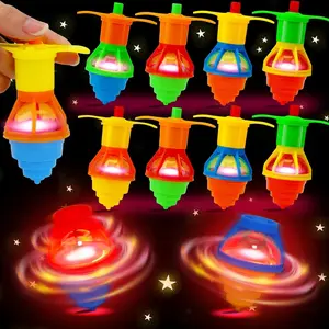 BY-GCT007 24PCS Light Up Spinning Tops Party Favors for Kids 3-5 4-8 8-12 Glow Goodie Bags Stuffers Birthday Return Gifts Classroom Treasure Box Toys Carnival Prizes Fidget Spinner Bulk for Toddler Boys Girls