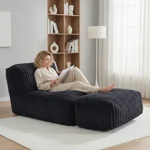 Foldable Bean Bag Sofa Space Saving Recliner Unique Square Design Easy Storage Relaxing Full Body Comfort Durable Removable Washable