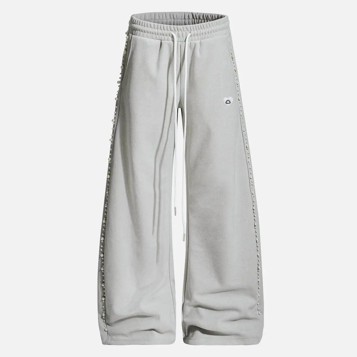 Aelfric Eden Women's Mid-Rise Barrel-Fit Baggy Fitted Sweatpants - Pearl Detail, Soft Midweight Fabric, Vintage Street Clothes - Activewear Sportswear for Summer, Vacation Outfits