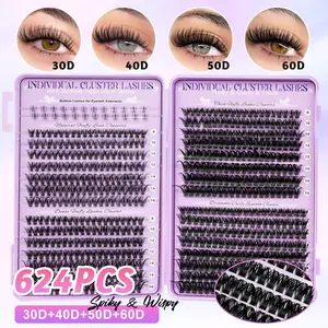 Lower eyelash+a variety of comic eyelash suits, large-capacity eyelashes, ultra-light and thick D curl, a variety of styles to combine DIY single eyelashes, soft and easy to wear, suitable for novice daily & stage makeup.