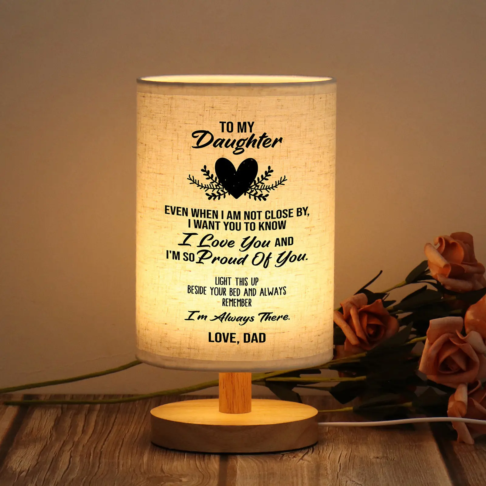 Mothers Day Birthday Gifts for Daughter from Dad,to My Daughter Gifts from Dad- Table Lamp Father Daughter Graduation Gifts for Grown Daughter