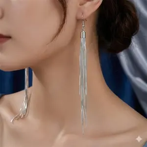 Elegant Tassel Drop Earrings Extra Long Dangle Ear Wires Lightweight Comfortable Design for Women Daily Wear Party Date Night Occasion Fashion Jewelry Gift
