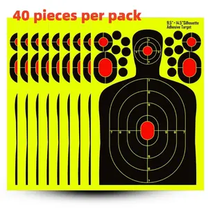 40 Pcs 20Pcs Fluorescent Reactive Splatter Shooting Targets 9.5x14.5 Inch Self-Adhesive Targets for Shooting Practice