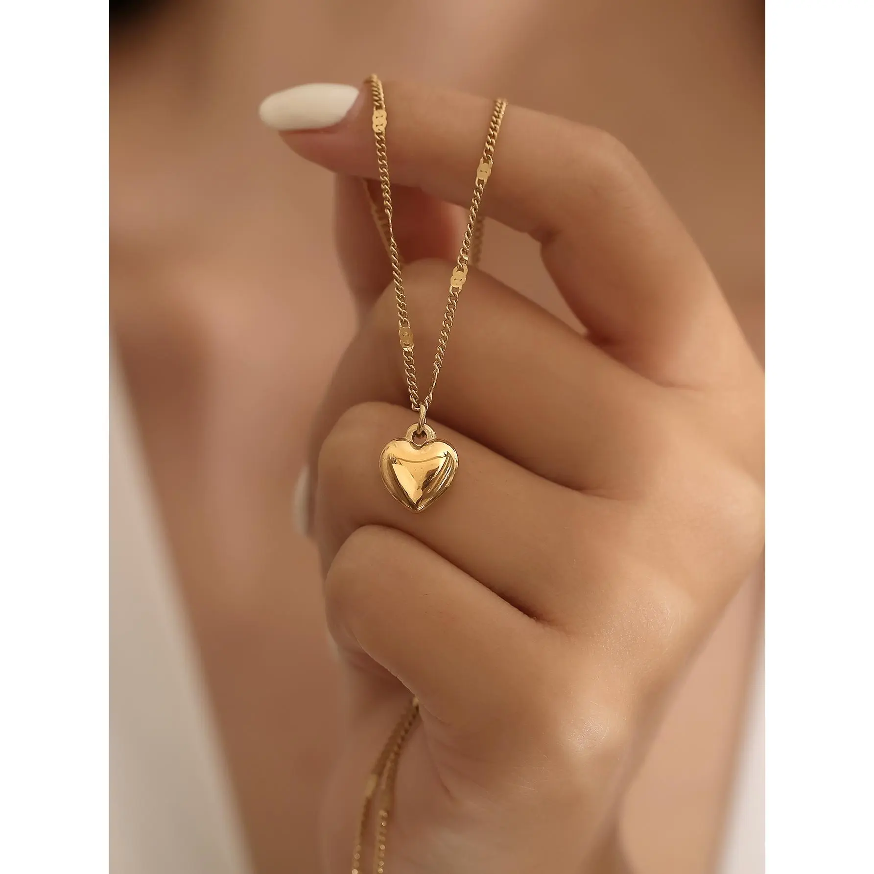 Women's Long Stainless Steel Heart-Shaped Pendant Necklace with Steel Chain - Fashionable, Elegant Costume Jewelry Accessory for Daily Wear, Birthday Gifts, Necklaces For Women, Long Necklaces