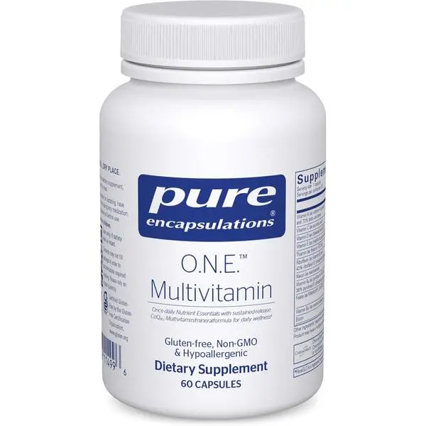 Pure Encapsulations O.N.E. Multivitamin - Once Daily Multivitamin with Antioxidant Complex Metafolin, CoQ10, and Lutein to Support Vision, Cognitive Function, and Cellular Health* - 60 Capsules