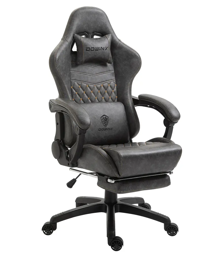 【Halloween Gift】Dowinx Gaming Chair Big and Tall with Dual Extended Footrest & Massage, Ergonomic Reclining Computer Chair for Adults, Racing-Style Gamer Chair 400lbs Capacity, Heavy Duty Office PC Chair