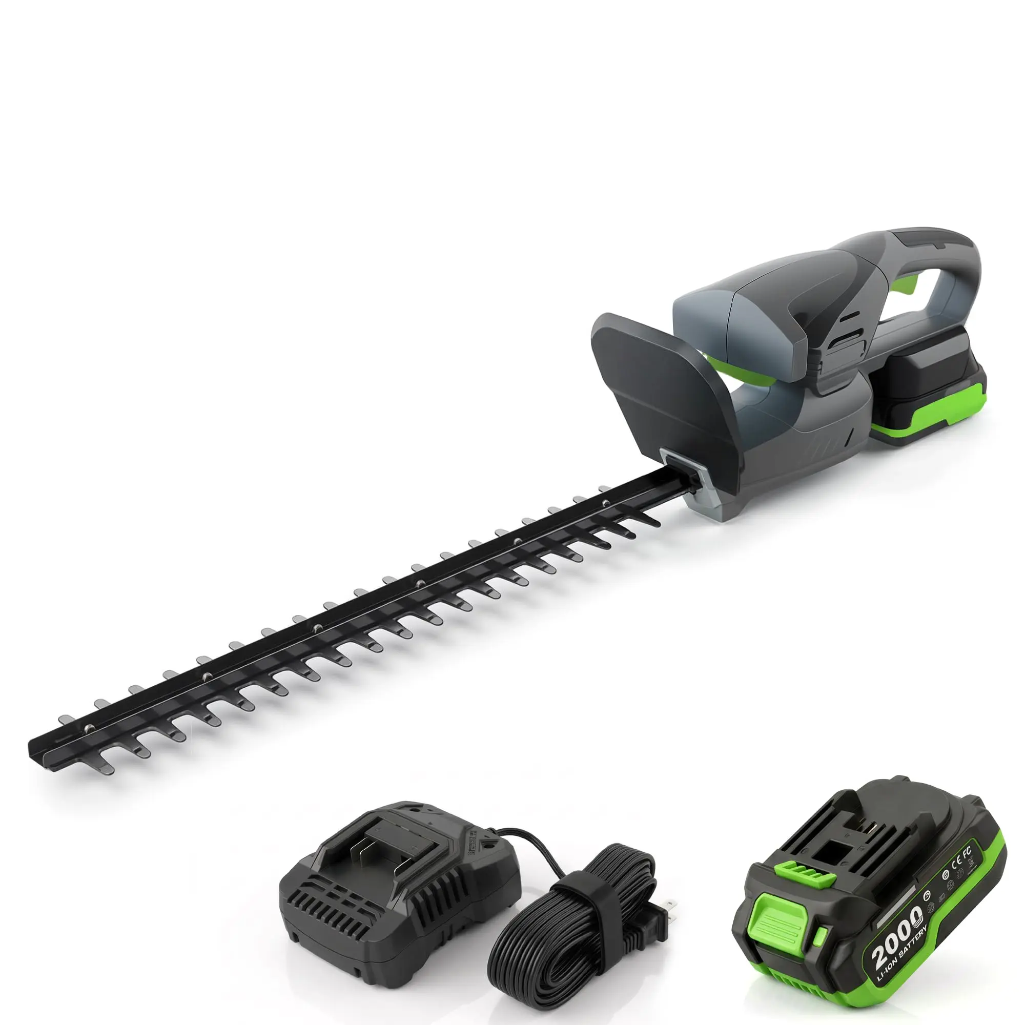 18V Cordless Hedge Trimmer with Battery and Charger, 18-Inch Electric Bush Trimmer, 1500RPM High-Speed Motor & 0.63" Cutting Capacity, Lightweight Handheld Shrub Clipper for Garden Yard Trimming