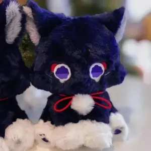 23cm Cute Genshin Scaramouche Cat Plushie Stuffed Toy Collectible