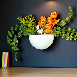 Modern Wall Planter: 3D Printed PLA Semi-Sphere - HaloPod Design